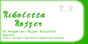 nikoletta mojzer business card